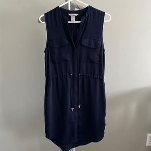 Silk dark blue dress, size 4